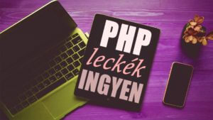 A PHP leckékhez készített kép, mely bemutatja, hogy weboldalunkon ingyenesen tanulható a PHP nyelv